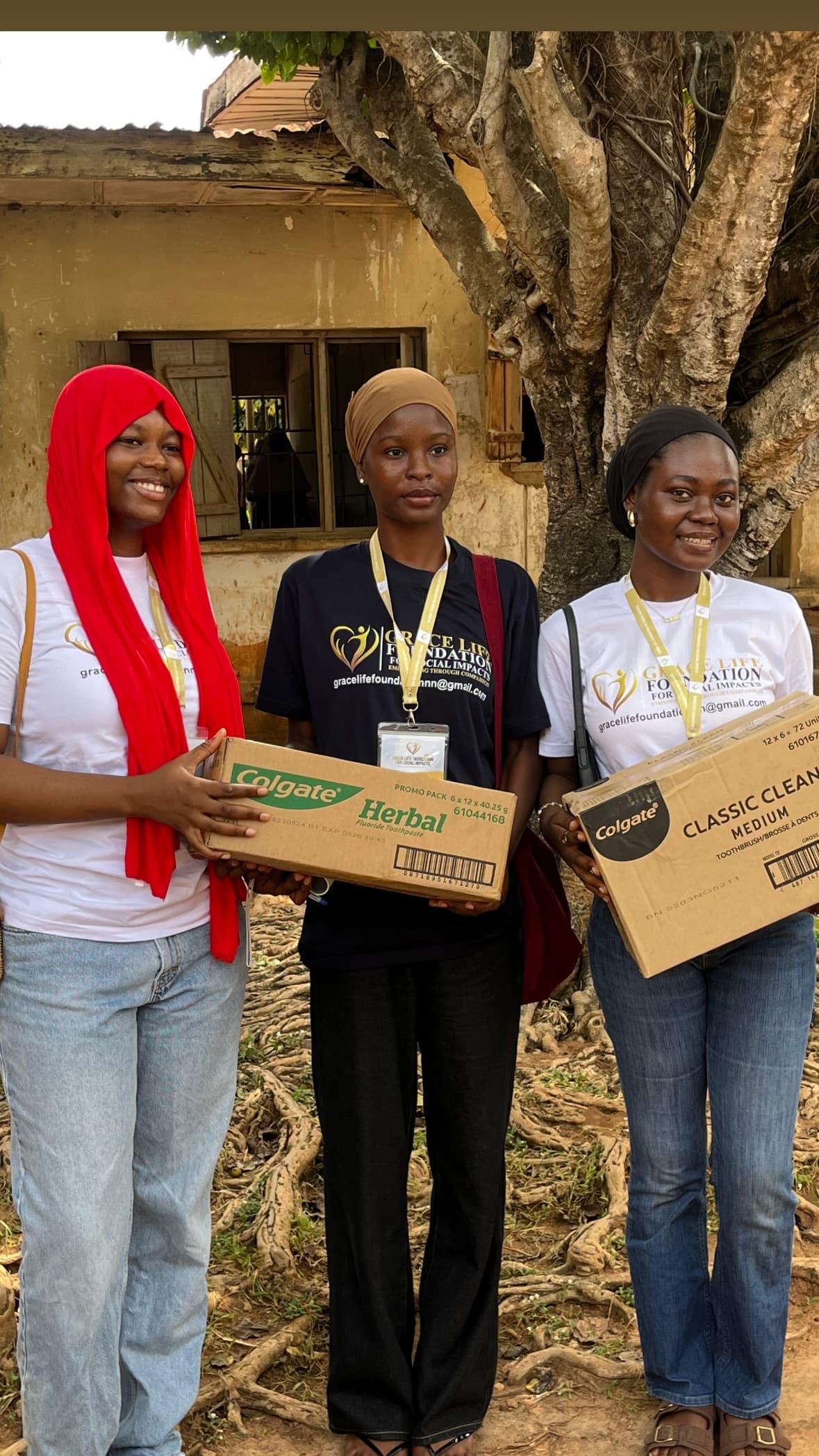 Helping hands of volunteers