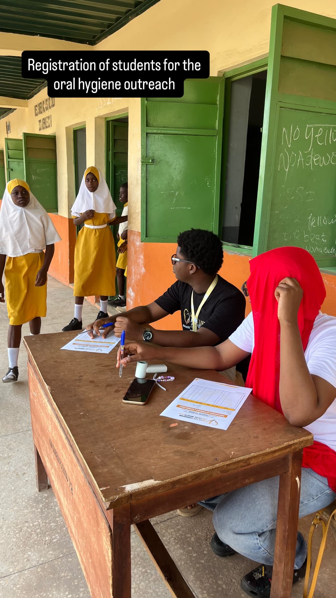 Helping hands of volunteers